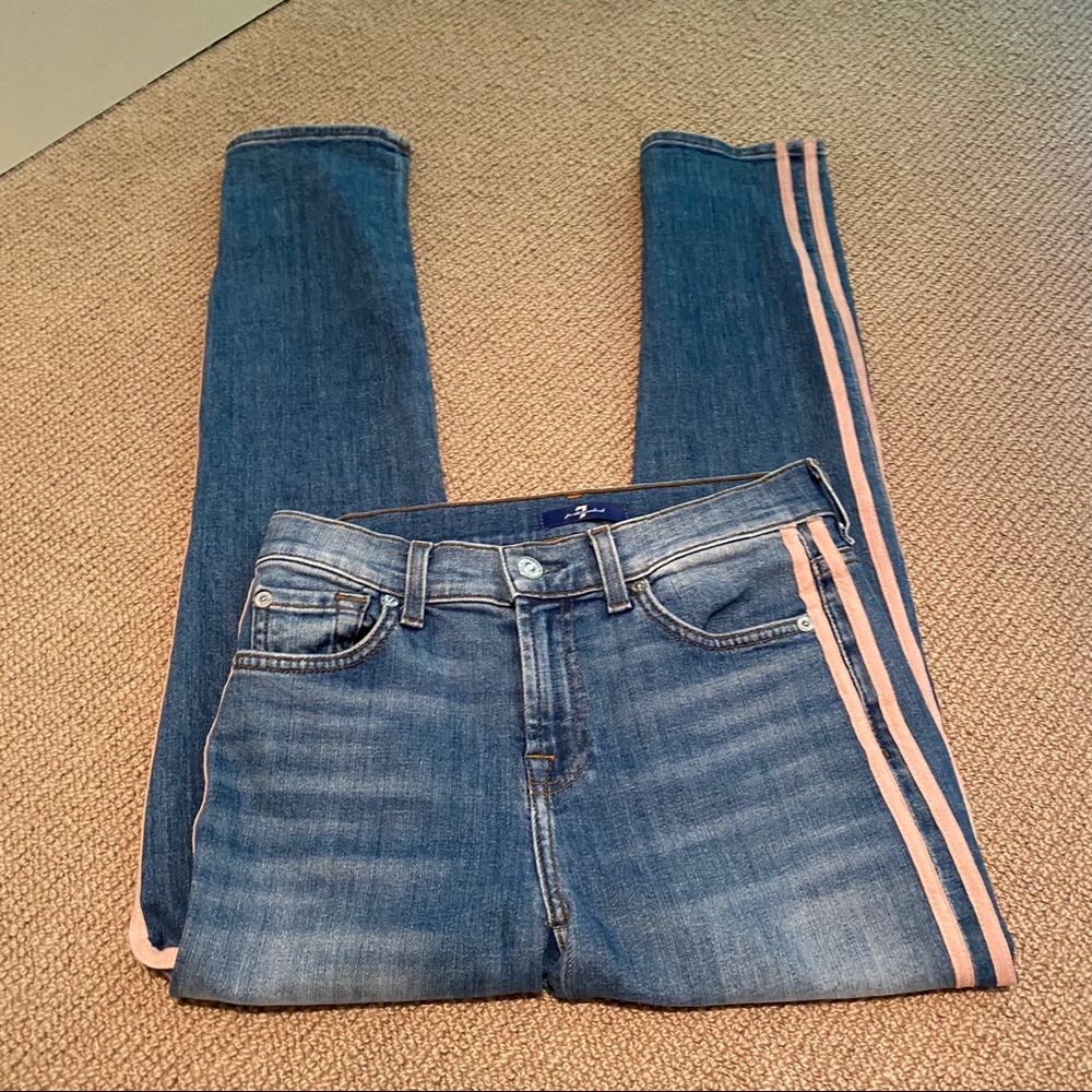 7 For all Mankind jeans with pink stripes